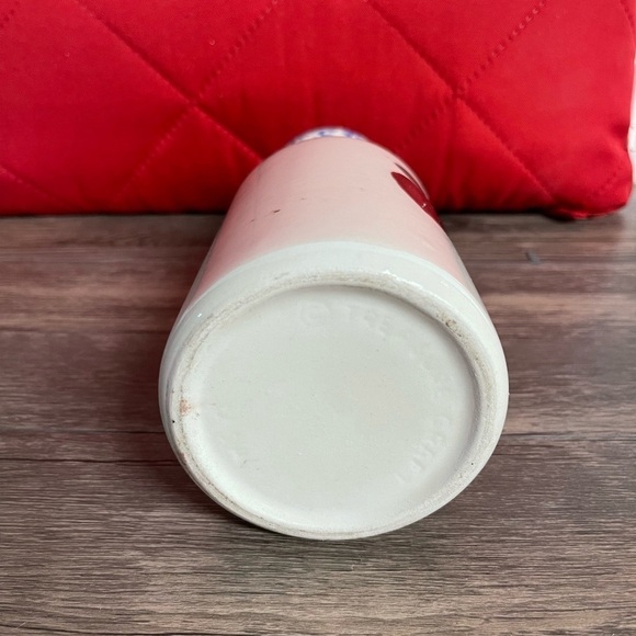 Vintage Apple Milk Bottle – Painted Glass with Blue Rim – Country Kitchen Decor - Picture 2 of 7